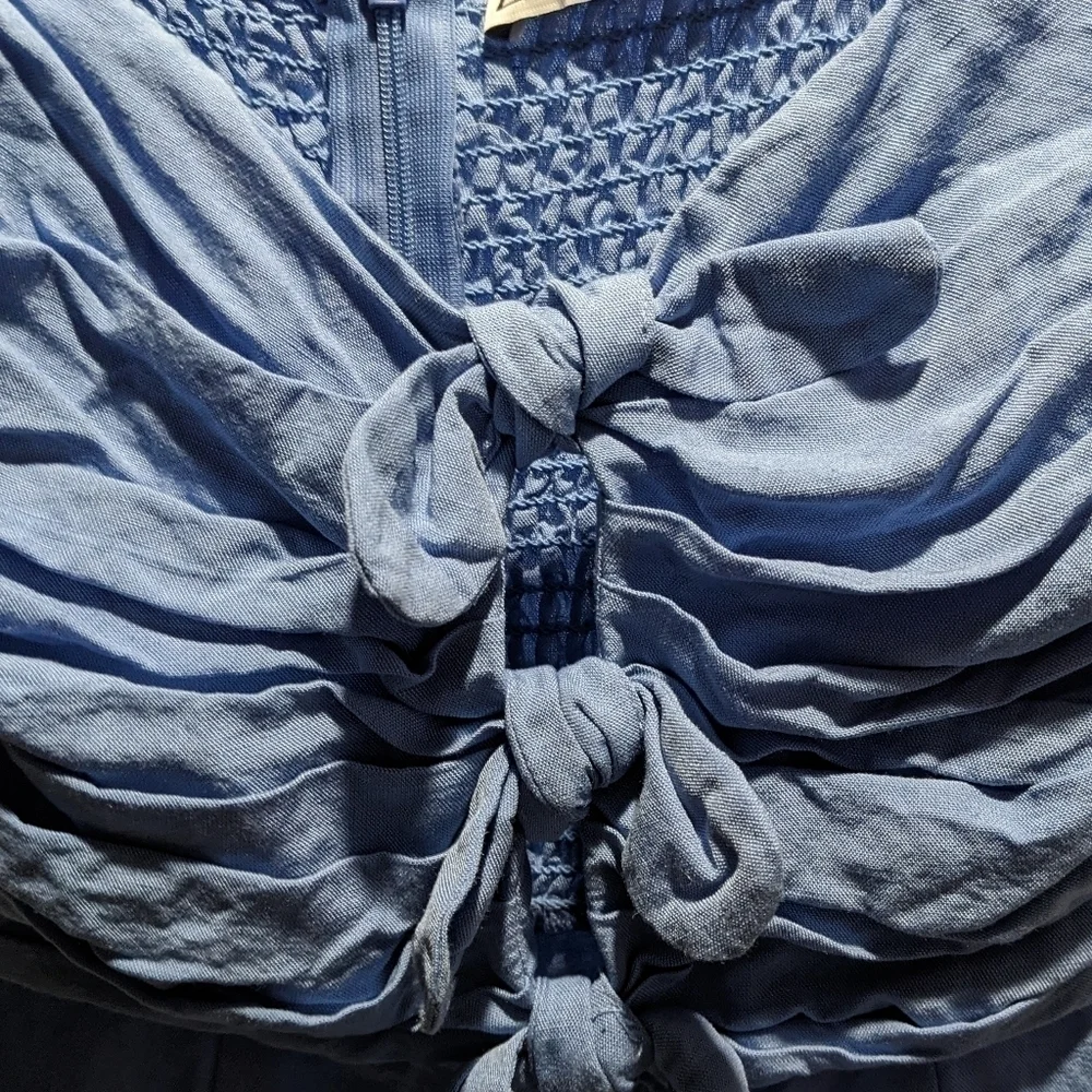 Zara | Blogger Favorite; Rustic Bow Playsuit in Sky Blue
